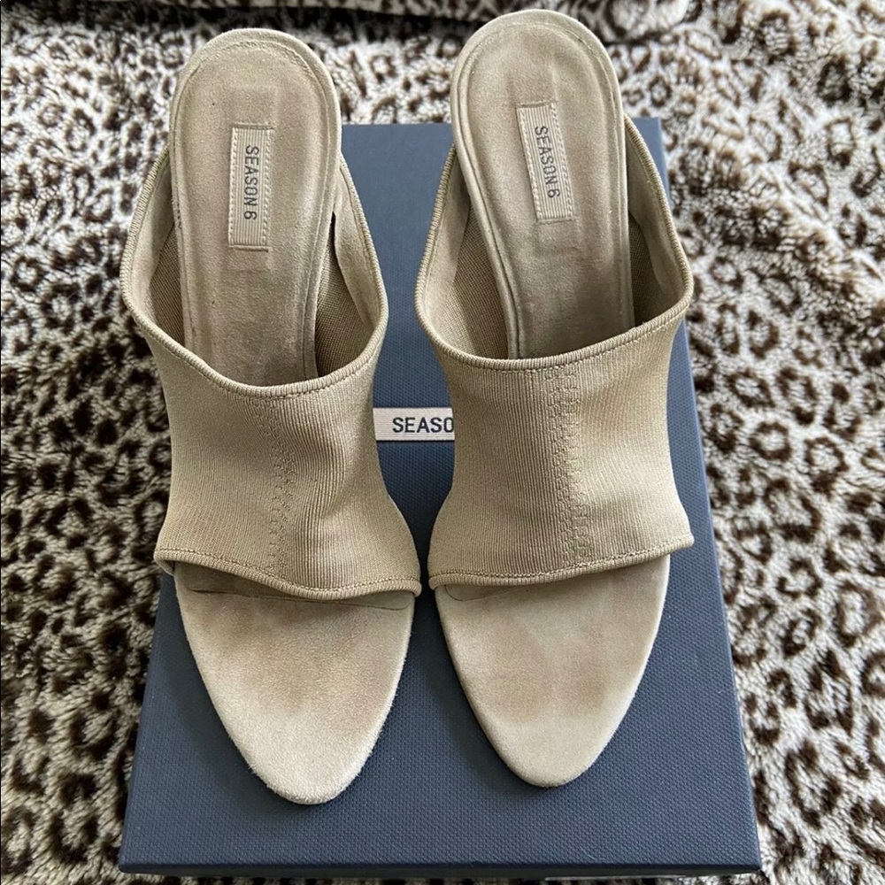 Yeezy open-toe mules Stretch canvas season 6 38 - Picture 2 of 6
